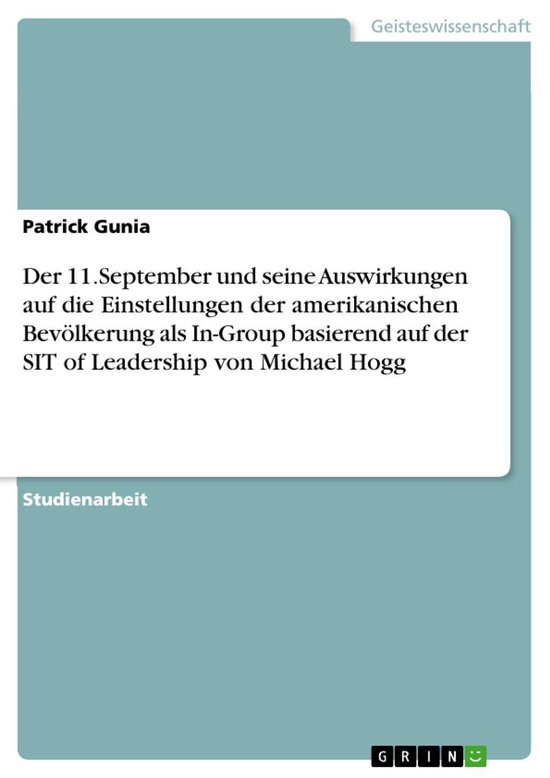 Der 11.September und seine Auswirkungen auf die Einstellunge ... - cover