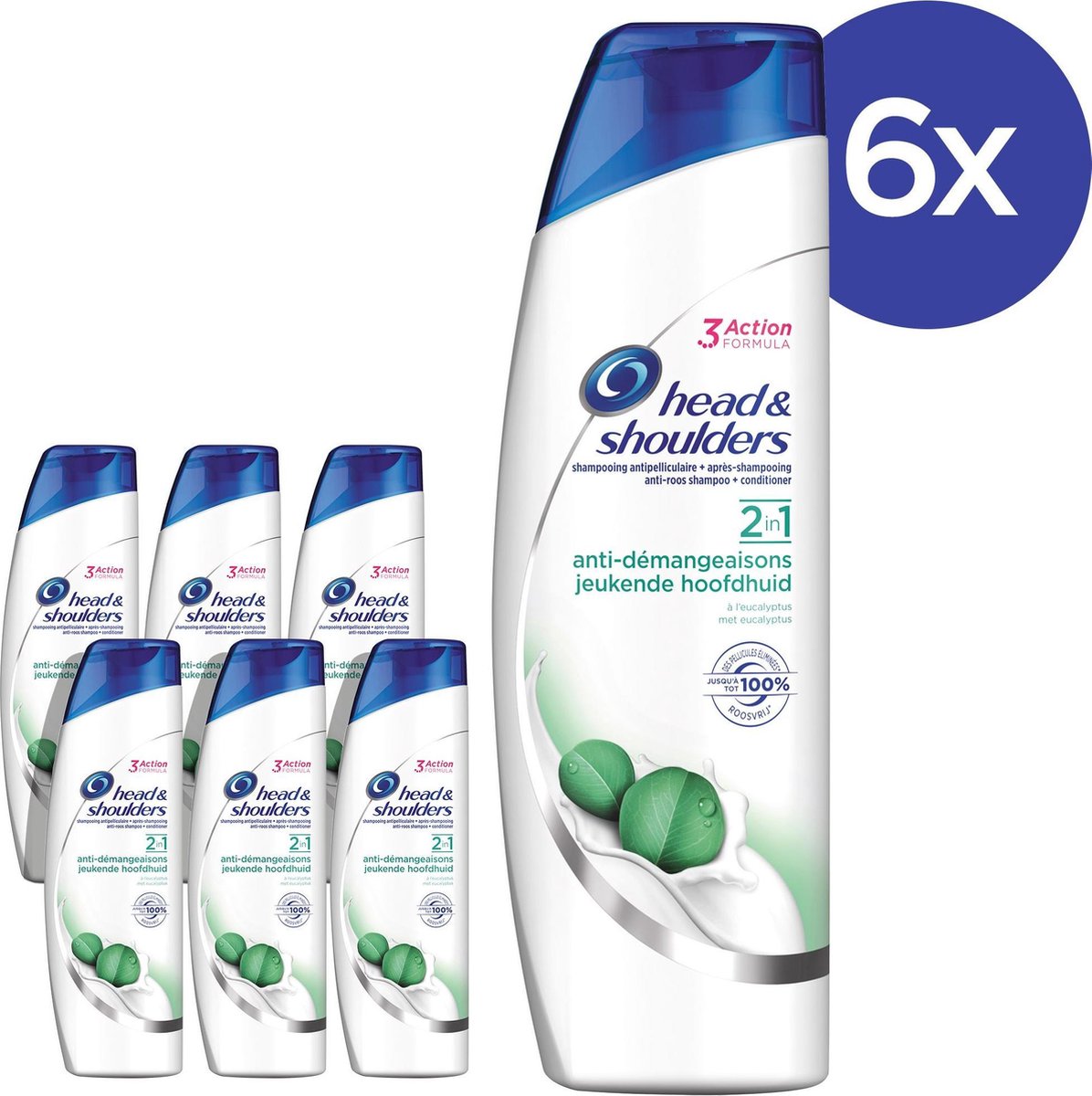 Head & Shoulders Jeukende Hoofdhuid 2in1 Voordeelverpakking 6x255ml