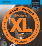 D'Addario EXL160-5 Medium 5-String 50-135 050 bassnarenset