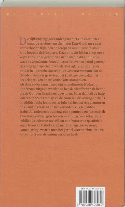 Wereld Bibliotheek. Tekst op achterkaft van Het Rijk van de Gouden Draak.