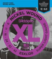 D'Addario Double Ball snaren ESXL120 09-42 nikkel omwonden - Elektrische gitaarsnaren