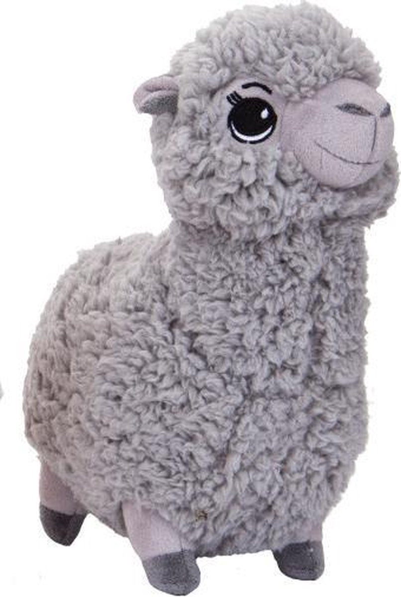 | Kamparo Pluchen Knuffel Alpaca 20 Cm Junior Grijs Baby pluche wit schaap knuffel ty beanie cm | Baby knuffel.nl
