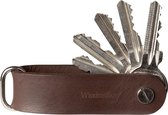 Windmillkey Luxe Sleutelhanger - Echt Leer (Donker Bruin) - 100% Made in Holland - 2 tot 8 sleutels - Duurzaam en Origineel Cadeau voor Hem & Haar - Valentijn
