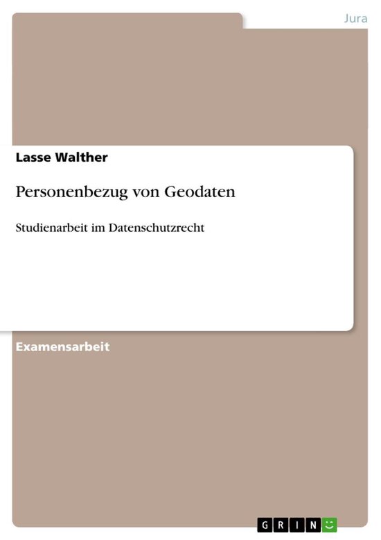 Personenbezug von Geodaten - cover