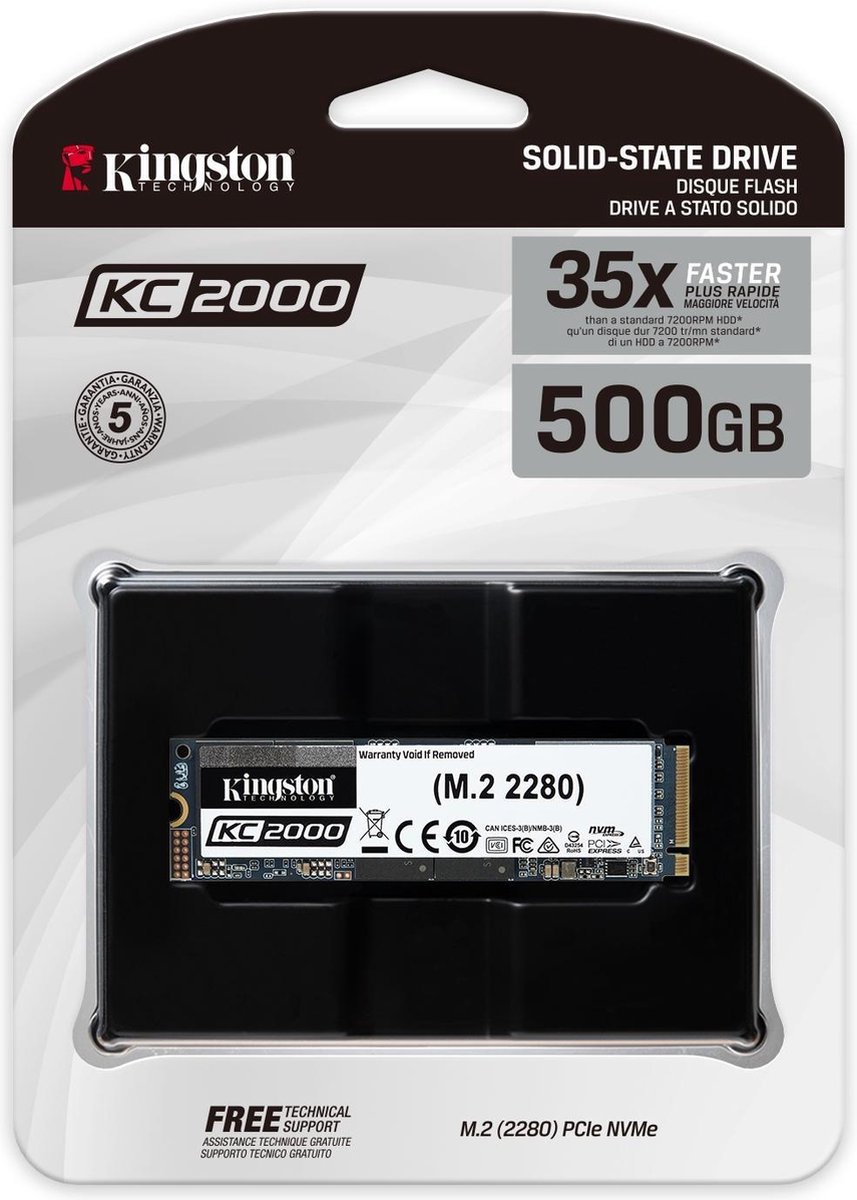 Kingston Technology KC2000 M.2 500 GB PCI Express 3.0 3D TLC NVMe