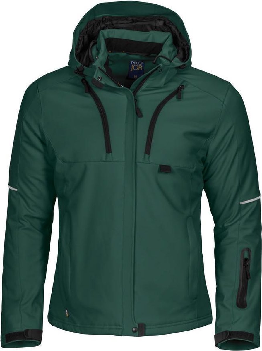 ProJob 3413 DAMES GEVOERDE SOFTSHELL JAS 643413 - woudgroen - XL