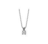 The Jewelry Collection Ketting Zirkonia 1,2 mm 41 + 4 cm - Witgoud