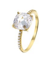 The Jewelry Collection Ring Kwarts En Zirkonia - Geelgoud (14 Krt.)