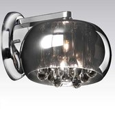 Wandlamp gerookt glas kristal