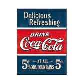 Coca Cola refreshing magneet, Amerika USA, Metaal