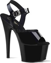 Pleaser - ADORE-708N Sandaal met enkelband, Paaldans schoenen - Paaldans schoenen - 36 Shoes - Zwart