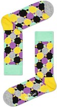 Happy Socks Diamond Dot Sock Paars/Geel/Groen, Maat 41/46