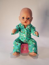 B-Merk Baby Born pyjama groen, broekje en vestje