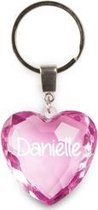sleutelhanger - Daniëlle - diamant hartvormig roze
