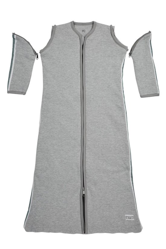 Meyco Basic Deluxe Winterslaapzak - 70 cm - Grijs met stone green