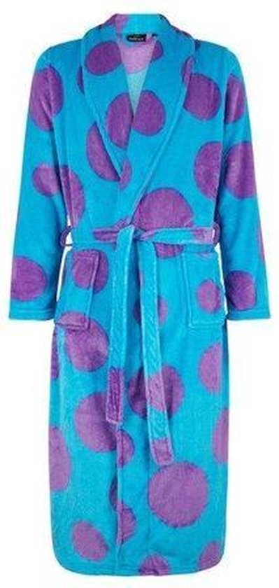 kinderbadjas met paarse stippen - M