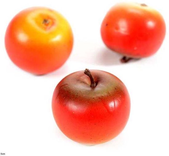 Namaak rode appeltjes - kunststof appel - decoratie appel - per 3 stuks -  diameter 5 cm | bol.com