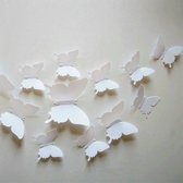 3D Vlinders Wit (12 stuks) - Muursticker / Muurdecoratie voor Kinderkamer / Babykamer / Woonkamer