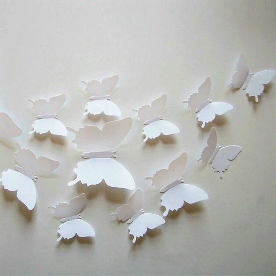 Woud synoniemenlijst Buitenshuis 3D Vlinders Wit (12 stuks) - Muursticker / Muurdecoratie voor Kinderkamer /  Babykamer... | bol.com