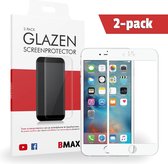 2-pack BMAX geschikt voor de Apple iPhone 7 Full Cover Glazen Screenprotector (Wit) | Dekt het volledige scherm! | Beschermglas | Tempered Glass