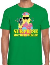 Fout paas t-shirt groen surprise motherfucker voor heren XL