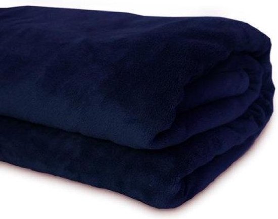 Fleece deken - 200x200 cm - plaid - blue | bol