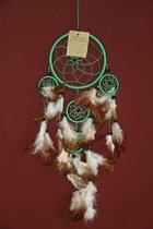 Dromenvanger / Dreamcatcher Ø12cm met kleintjes  - groen