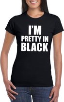 I'm pretty in black t-shirt zwart dames S