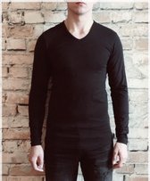 DICE Longsleeve V-hals shirt zwart maat M