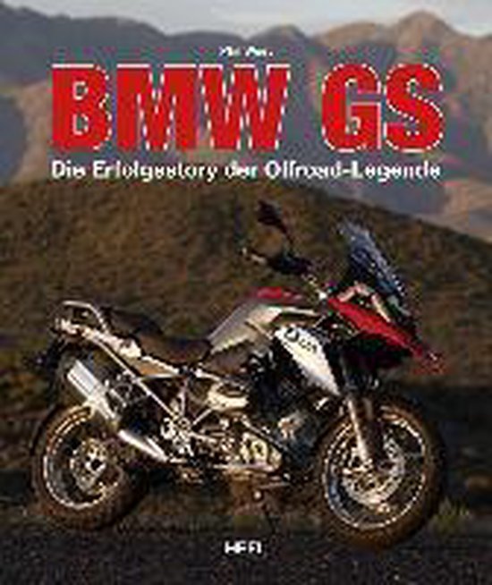 Boek "BMW GS Die Erfolgstory der Offroad-Legende" met een BMW motorfiets op de cover.