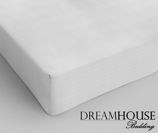 Dreamhouse Katoen Hoeslaken - 180x200 cm - Wit - Lits-Jumeaux