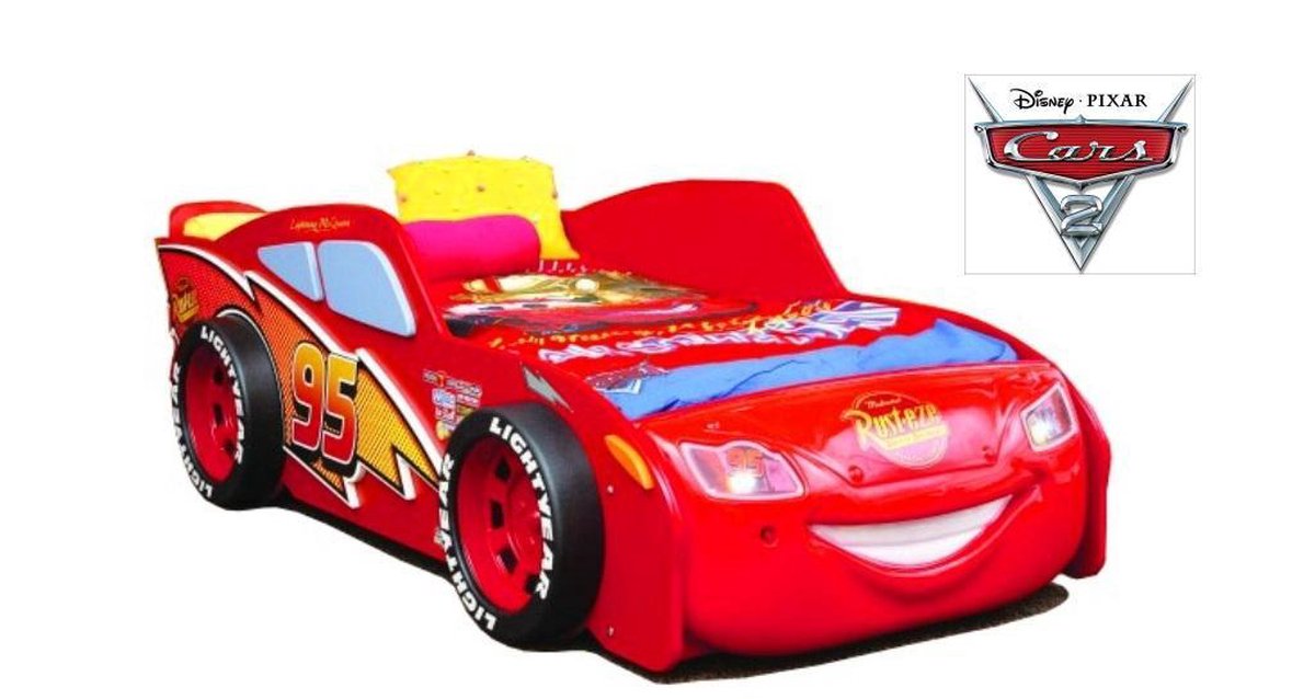 Lit voiture Cars McQueen Lightning | lit d'enfant rouge | bol