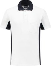 Workman Poloshirt Bi-Colour - 1401 wit / navy - Maat 3XL