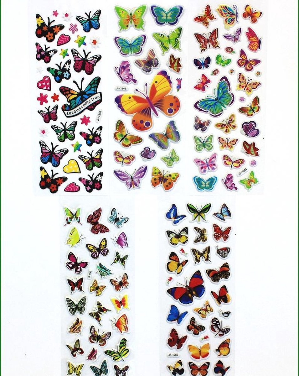 840 autocollants 10 feuilles de petites étoiles forme papillons autocollants 