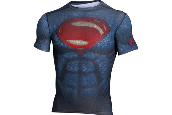 Under Armour Superman Suit SS - Sportshirt - Heren - Maat S - Donker Blauw  | bol.com