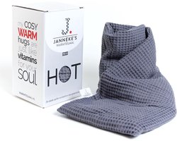 Janneke's Warmtesjaal - pittenzak- lijnzaad - extra lang - kleur donkergrijs