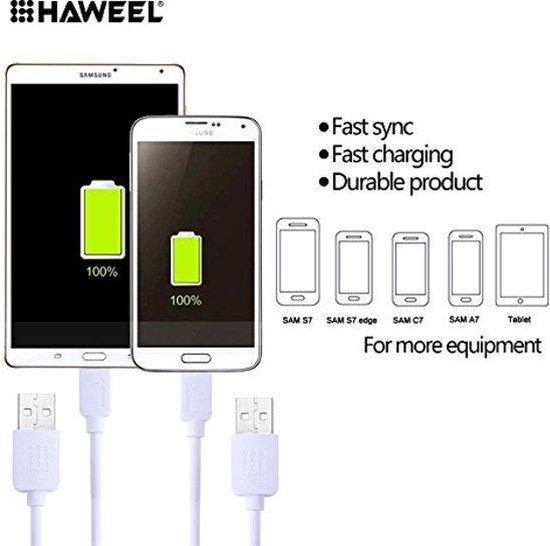 HAWEEL  - 2 Meter Micro USB Oplaadkabel Smartphone / Tablet / Navigatie Premium Kabel Samsung Galaxy S7 / S7 Edge / S6 / - HAWEEL