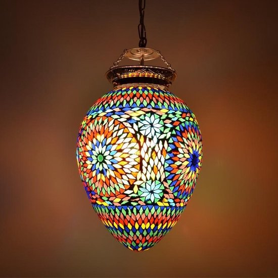 oosterse hanglamp glas mozaïek mango transparant multicolor nr.1 | bol.com