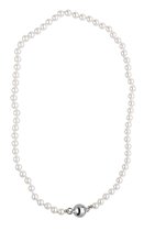 Behave Handgeknoopte Parelketting - Dames - Ketting - Magneet sluiting - Lengte 45cm - Dikte parels 6mm