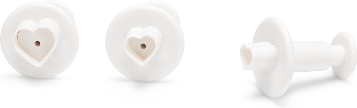 uitsteekvormen hart kunststof wit 3-delig