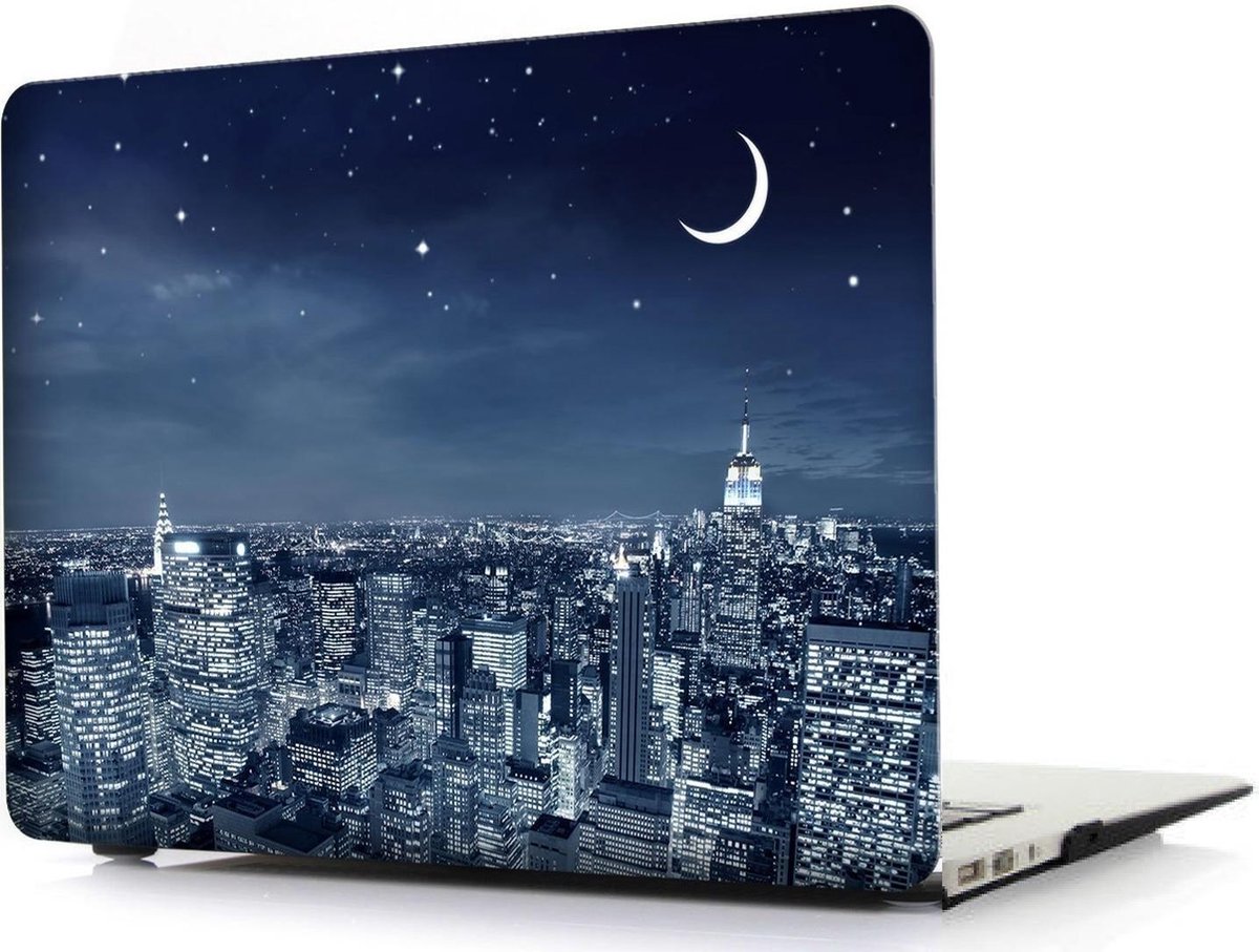 Macbook Case voor Macbook Air 13 inch - Laptop Cover met Print - Stad Nachtzicht