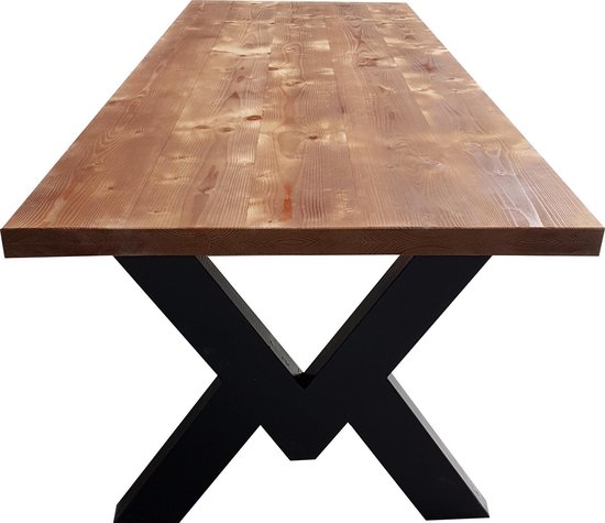 Tafel Valencia 4 Persoons Eettafel Bruin/zwart Industrieel