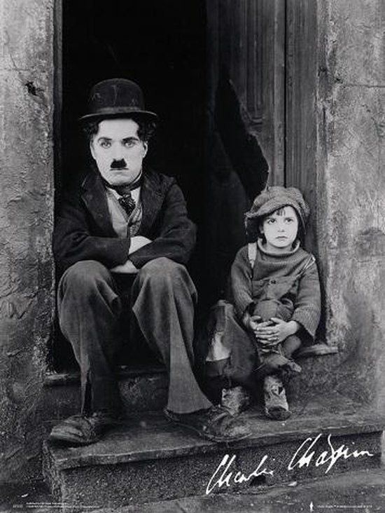 Charlie Chaplin and the Kid poster - zwerver - tramp - humor - Hollywood - Film - 61x91.5cm.