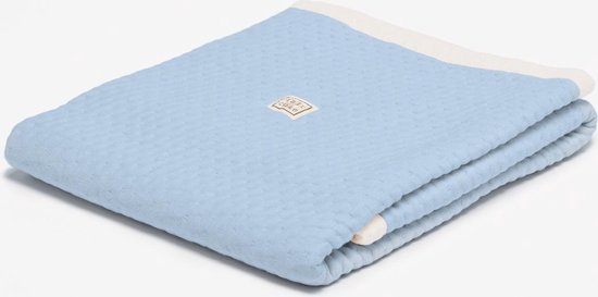 fair and cute - ledikantdeken zomer - light blue - soft dots