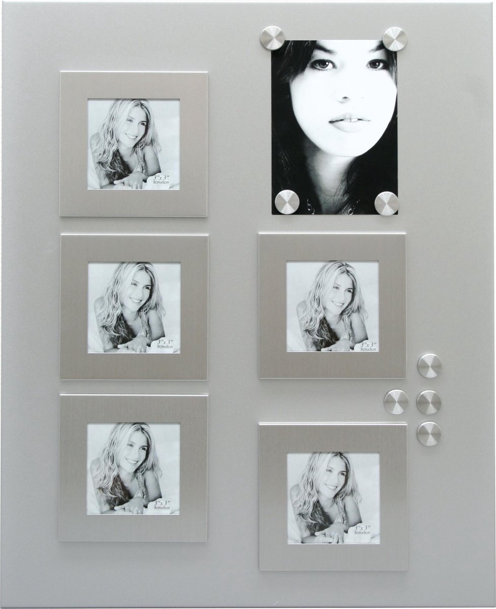 Deknudt Frames magneetbord S58MN1 - zilver + 5x (9x9cm) - 8 magneten
