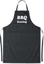 Benza Schort BBQ Koning - Grappige/Leuke/Mooie Keukenschort/Luxe - Zwart