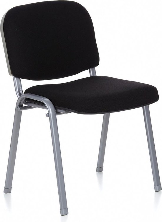 hjh office XT 600 - Bureaustoel - Conferentiestoel - Bezoekersstoel - Zwart / zilver