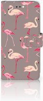 iPhone 7 Plus | 8 Plus Bookcase Hoesje Flamingo