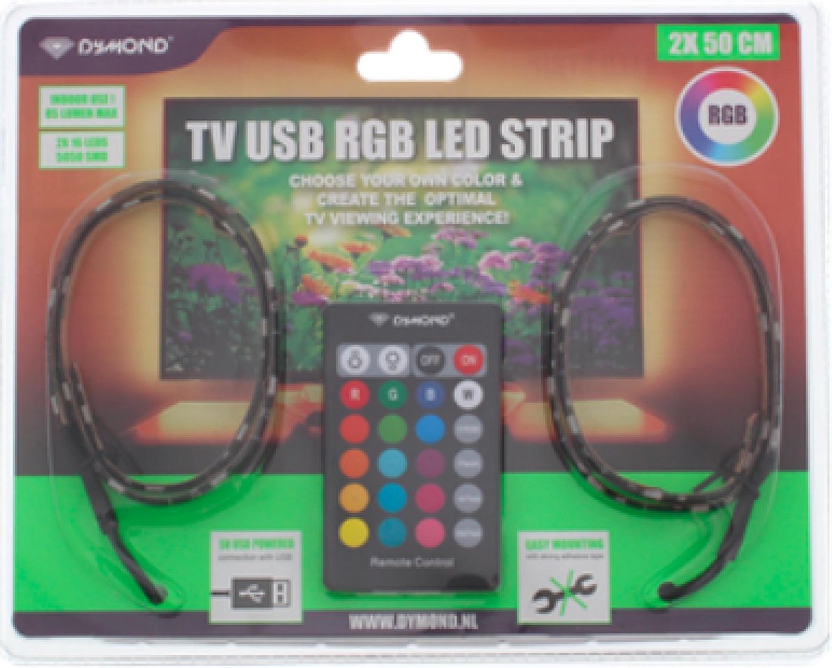 Trend Accessoires Led strip – RGB - TV Led – Usb - 2 x 50cm | bol.com