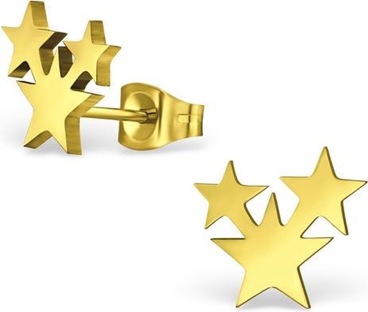 Gold plated oorbellen Star - Jewelry